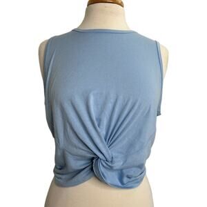 Yogalicious Sleeveless Front Knot Tank Top Blue Size M